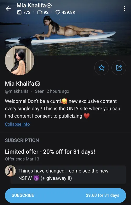 Thumbnail Uncovering the Changes - Is the NSFW Warning Justified? Author NendSudes2018 Explores in Miakhalifa Category