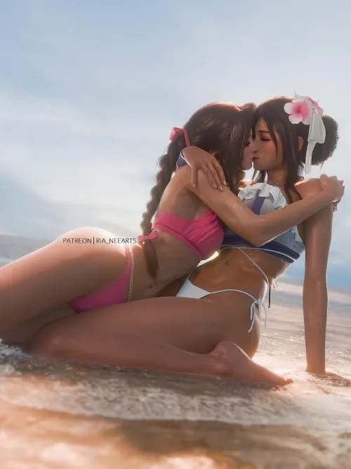 Thumbnail A Little Kiss in Final Fantasy VII Art - A Yuri Fan's Fantasy
