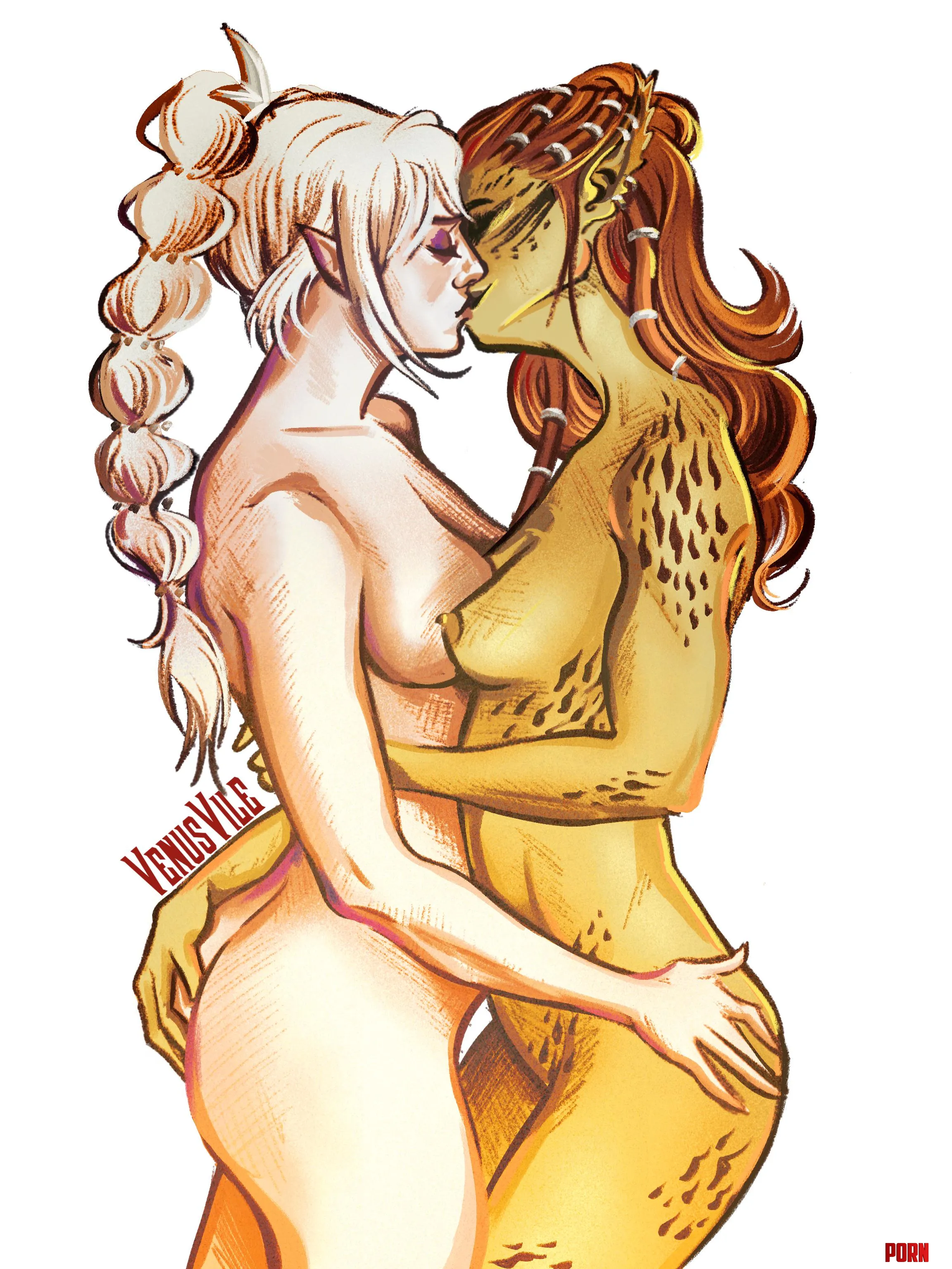 OC Shadowheart and Laezel by venusvile