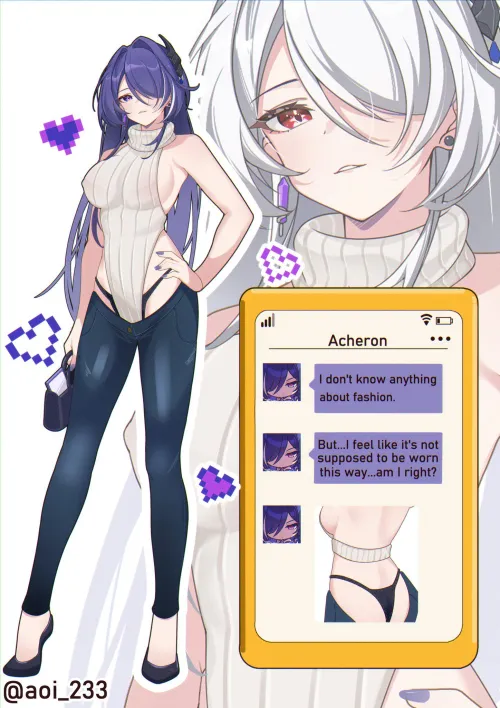 Thumbnail Acheron Wearing a Sexy Outfit: Embracing Ecchi Style | Shiro3099