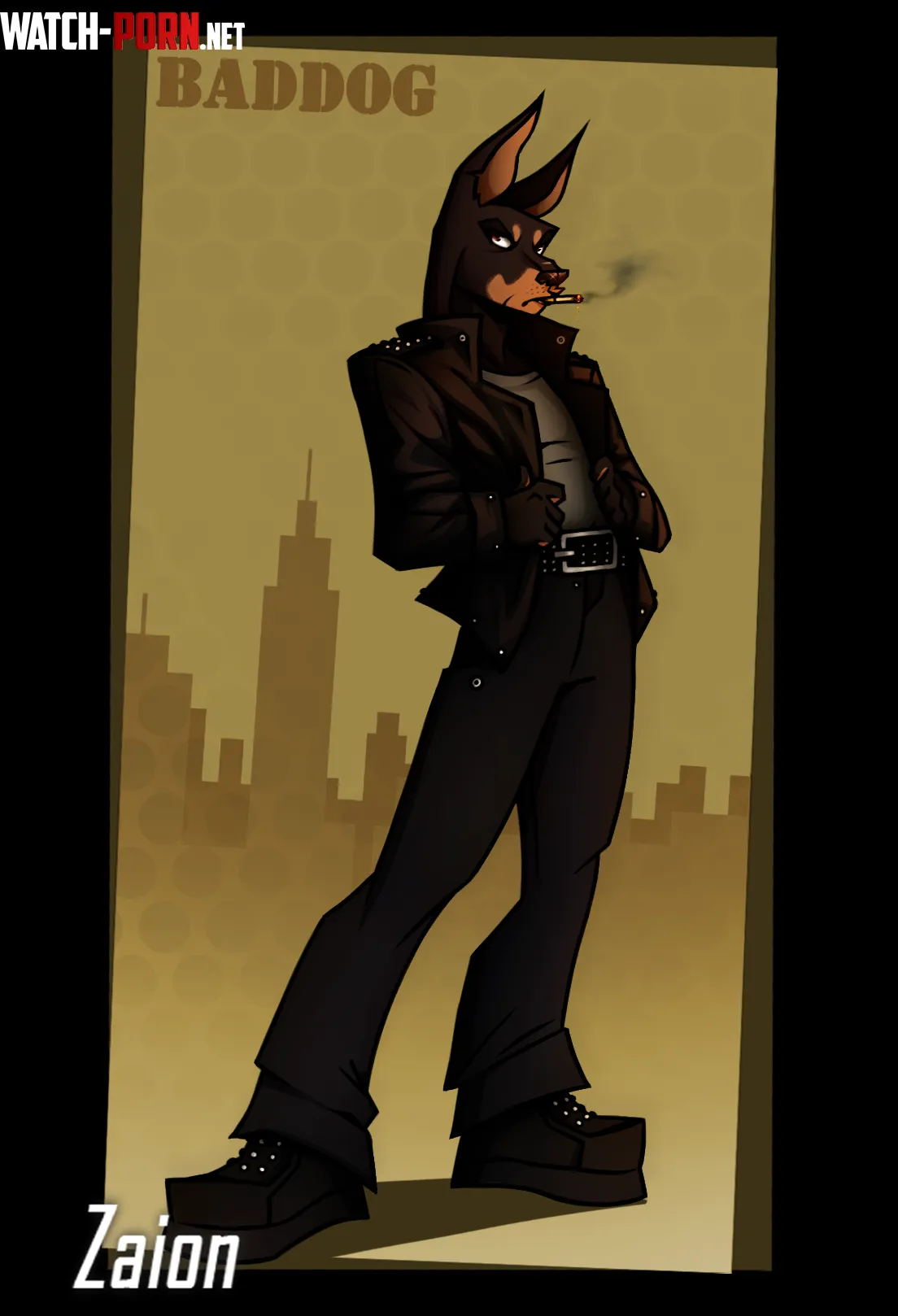 My first original furry drawing BadDog by Zaion_