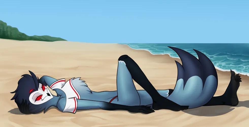Thumbnail Stolas Beach Day: A Femyiff Tale by Sexy_Femboi25 - Darkshiner8 Collaboration