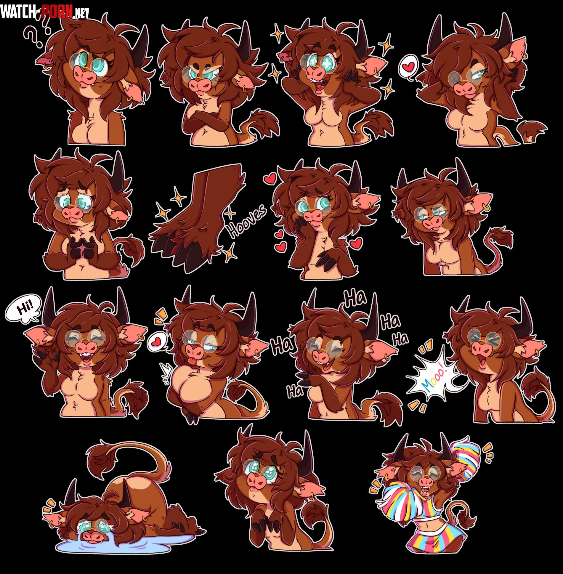 Commission emotes for Haru Art by me  BunkooBoo  by Bunkoo_Boo