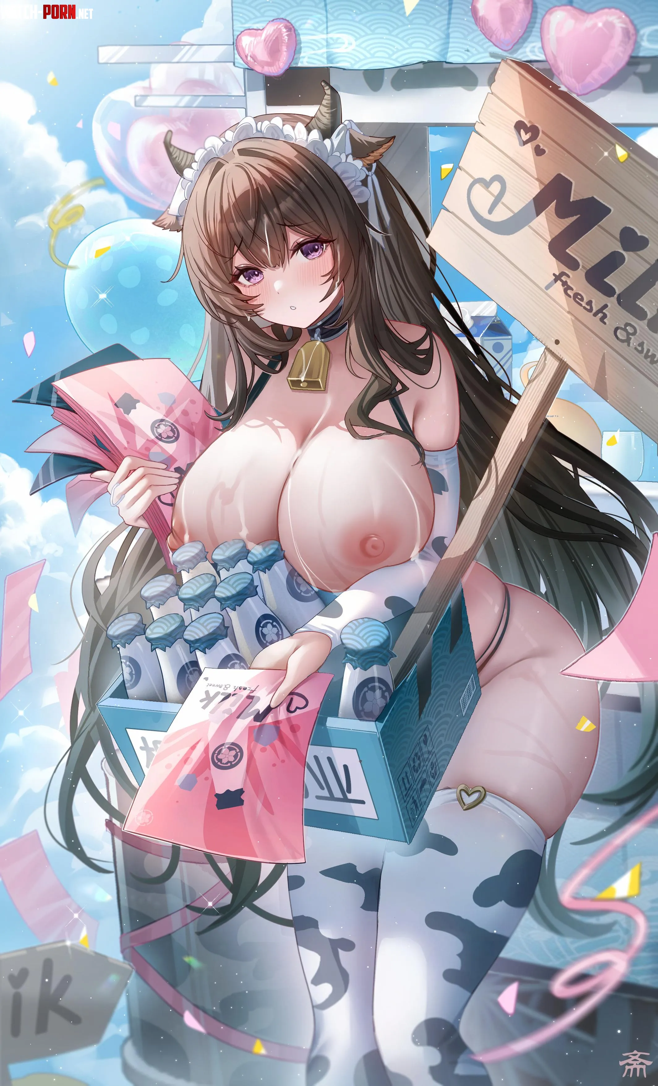 Handing out milk flyers Azur Lane by marxsander2016
