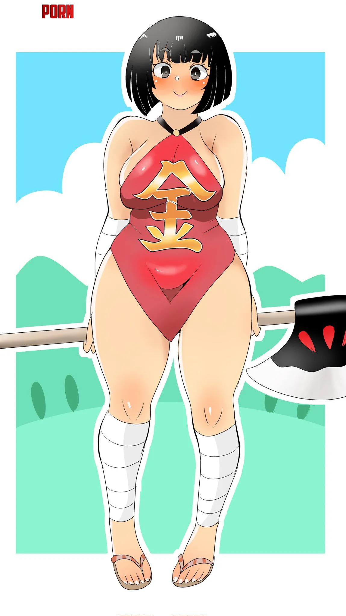 A Kintaro girl with an axe by LafterMastr