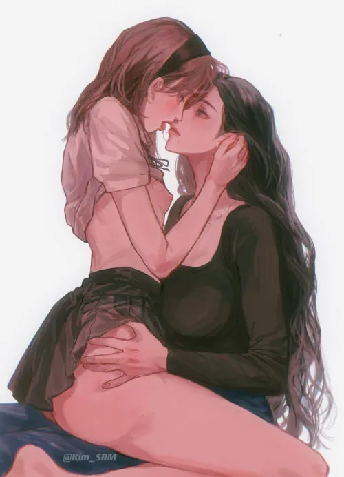 Thumbnail Intimate Artistry: 'A Look in the Eyes' by KimSRM Explored in Yuri Category