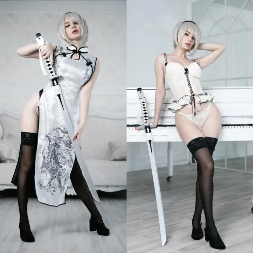 Thumbnail Kanra_Cosplay mesmerizes in a revealing 2B cosplay feature in NSFWCostumes