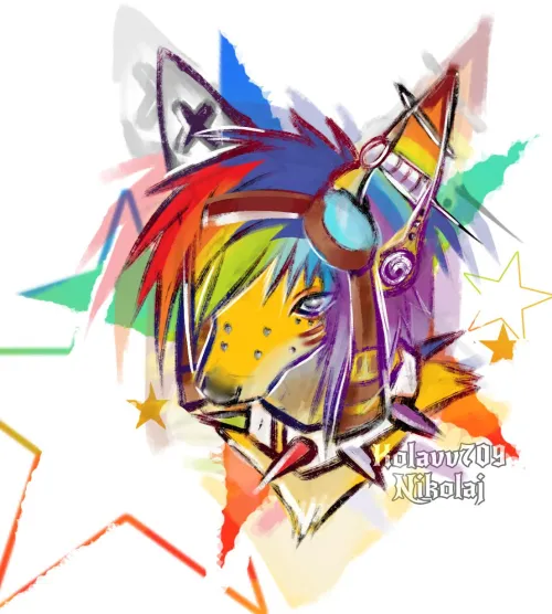 Thumbnail Furry Art: Scene Wolf Illustration by Nykolajz for Artfight