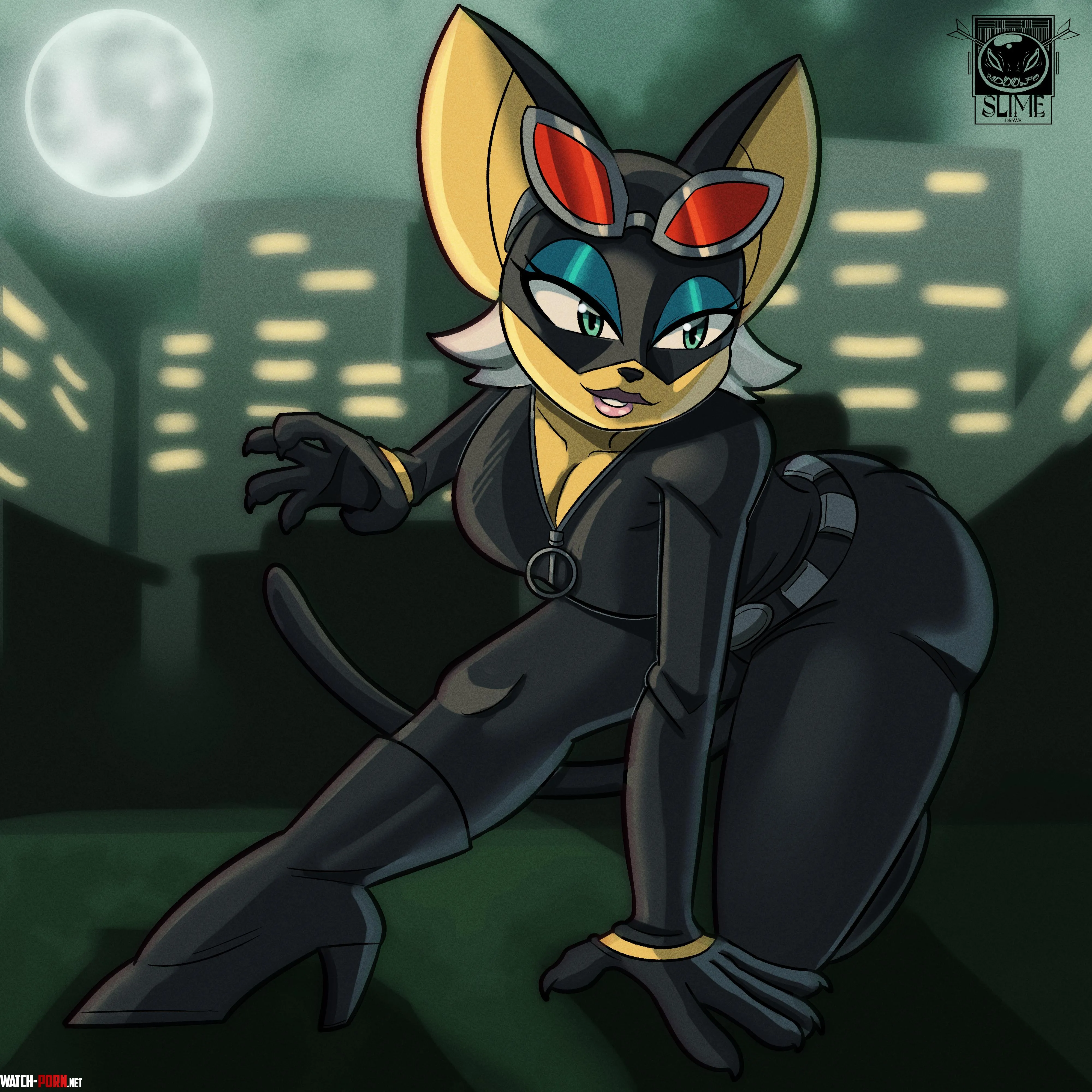 DC X Sonic Rouge  Catwoman Art by me by rodolfoslime