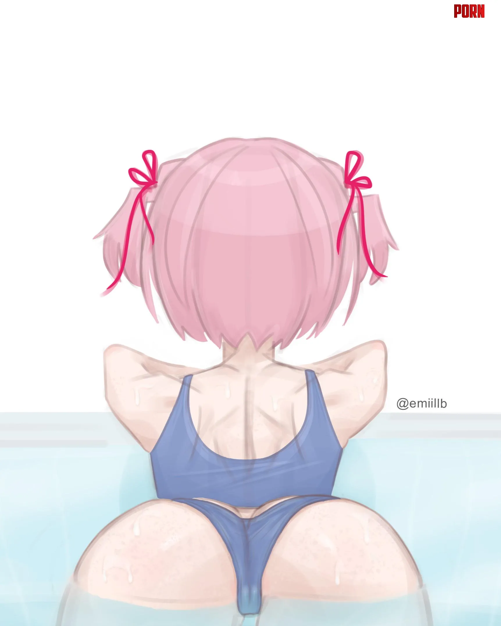 Natsuki doesnt mind the pool especially in the summertime  by Ok_Path_8969