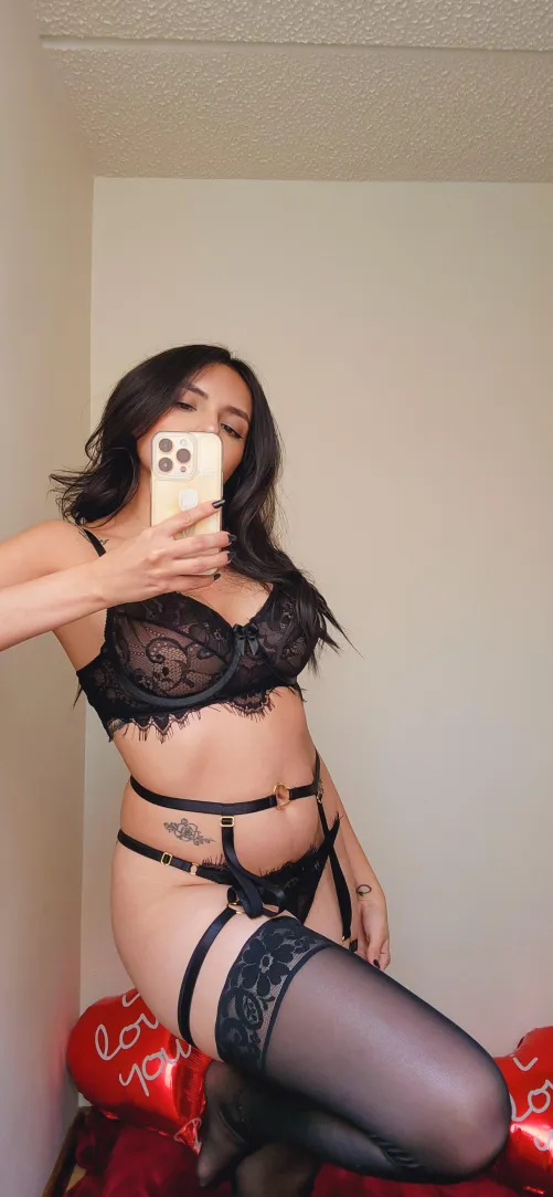 Thumbnail Sensual Lace and Stockings: Mirror Selfie Seduction by victoriaxfun2