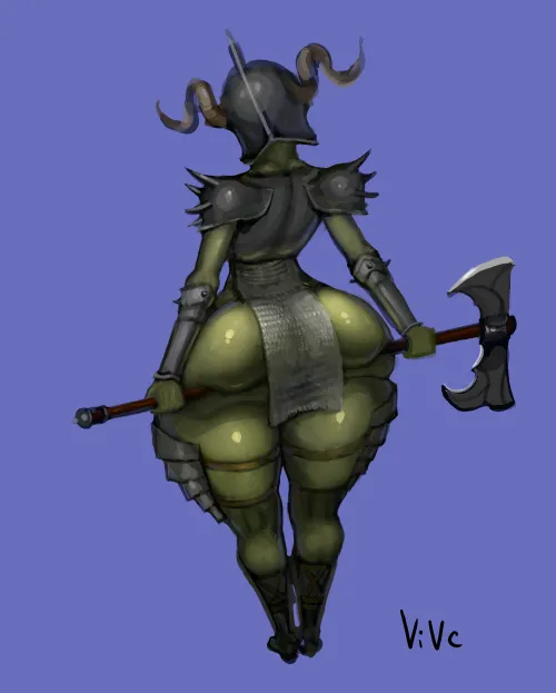 Thumbnail Thick Goblin Warrior Girl Art by ViVc_art | MonsterGirl