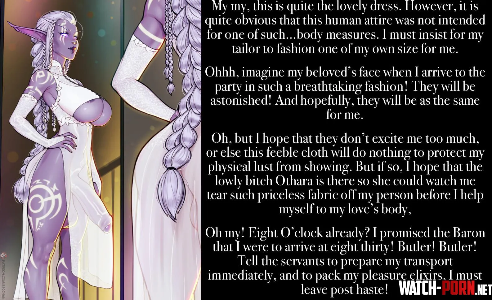The Lady of the Party gender neutral POIperson of interest as in you dark elf futanari checking themselves out high class stuff potential public sex by Sir-M-Oxlong