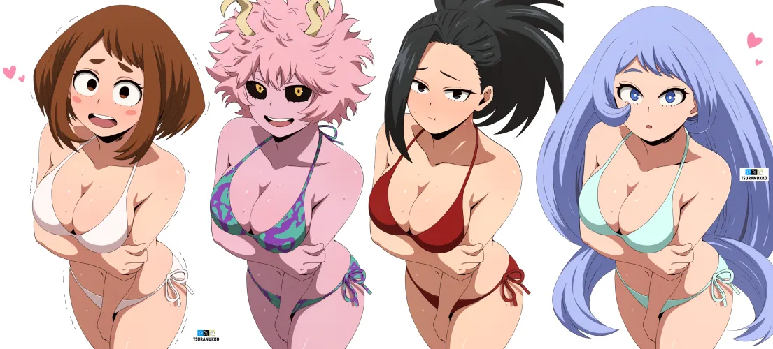 Thumbnail Bikini Art Extravaganza: Uraraka, Mina, Momo, Nejire by Tsuranukko