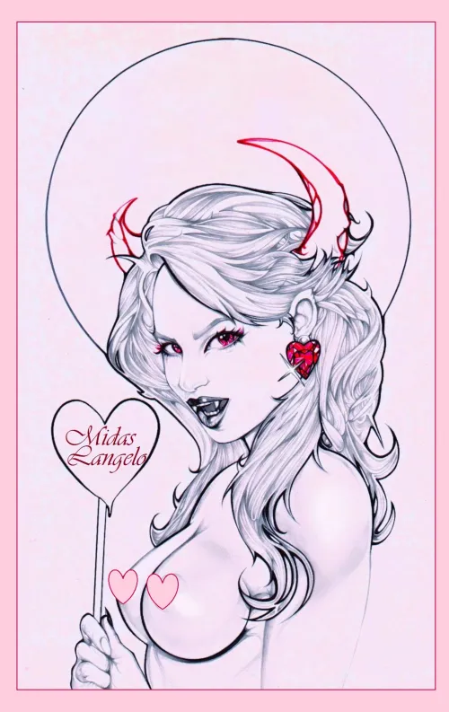 Thumbnail Cute Succubus Art by MidasLangelo | MonsterGirl
