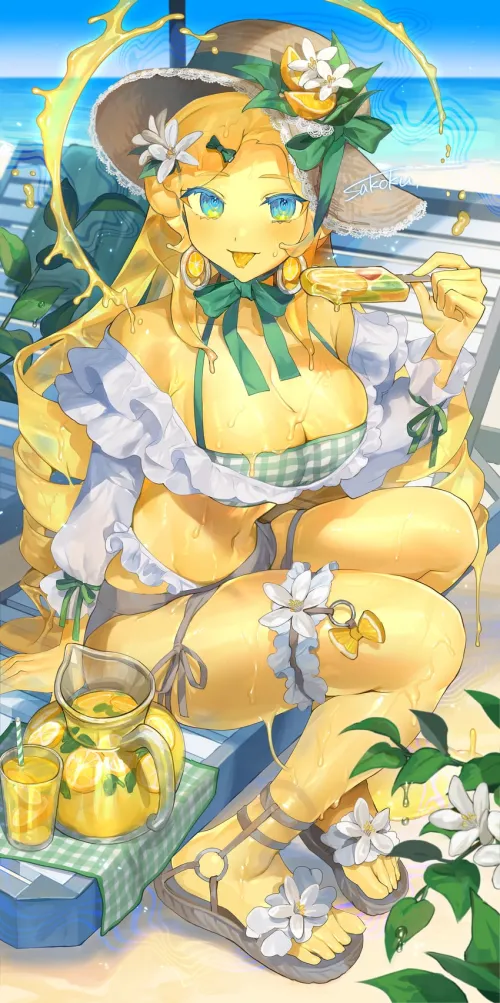 Thumbnail Lemon & Slime Girl Art by asap_pocki - Whimsical MonsterGirl Depictions