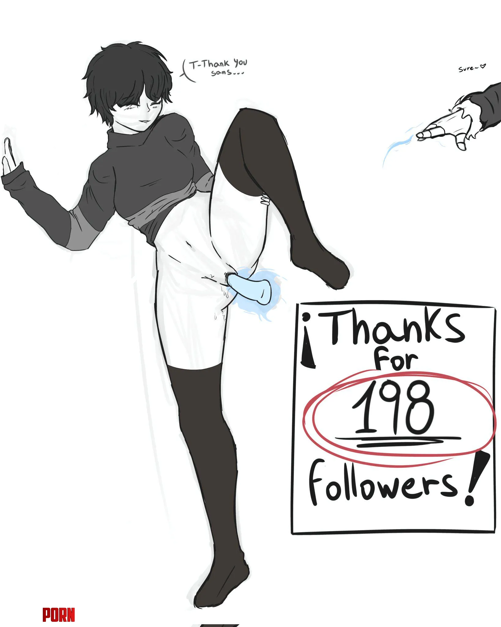 Nude Frisk SPECIAL 198 FOLLOWERS on XTWITTER by NkkkyDrawft
