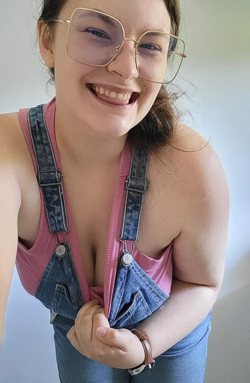 Thumbnail Overalls Won't Hinder Admiring this Downblouse View by cestrose