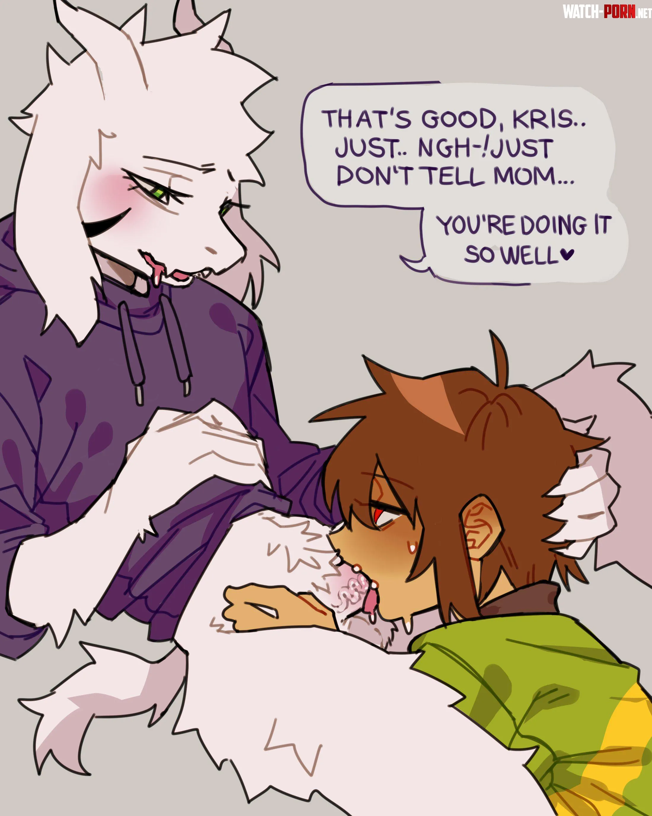 Kris and Asriel Blowjob floatyart  by Ok-Roof-1955