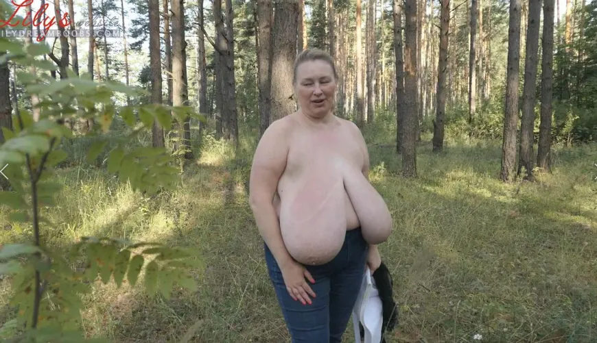 Thumbnail Topless Wood Walk: Lilydreamboobs Explores | BBWnudists
