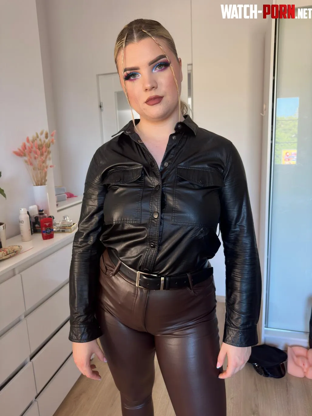 My leather outfit for cold days  by Navlia