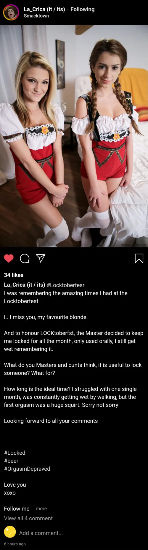 Thumbnail Locktobered Adventures on Cuntagram: MaledomEmpire