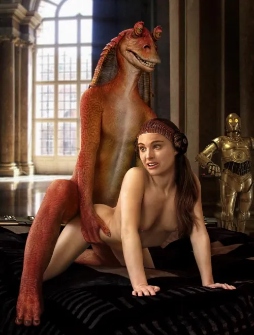 Thumbnail Weird_Collection8621's Playful Encounter: Jar Jar and Padme in starwarsnsfw