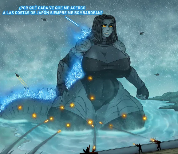 Thumbnail Witness the Might of Milfzilla PXLR29 by Kroenen19 in MonsterGirl