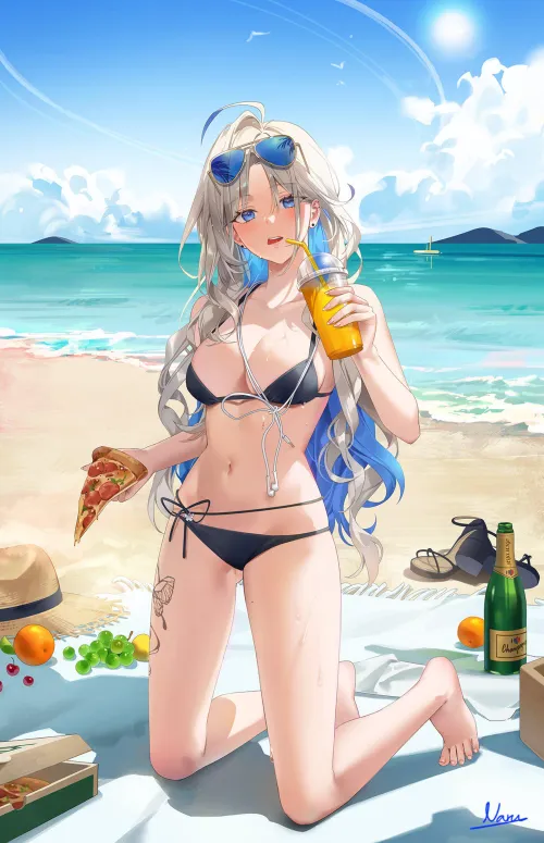Thumbnail Pizza Delight by the Shore: CheetahSperm18's Creation in Pantsu Category