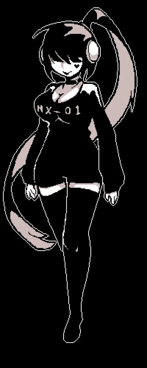 Thumbnail Prototype design for my teams mascot We call her Nixxie gonna make her more NEET Gamer Girl Adorkable by NX-01_Games