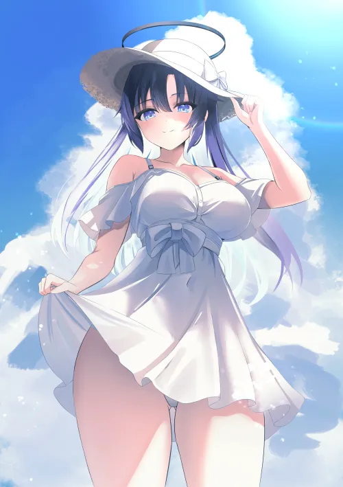 Thumbnail Yuuka's White Skirt Elegance by Elegant Love Glimmer