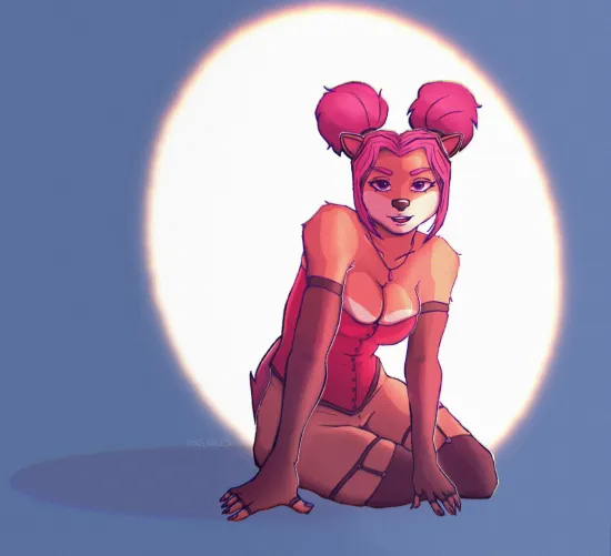 Thumbnail Deer in Headlights F Art by PixelHoles - Stunning Illustration in the Yiff Category