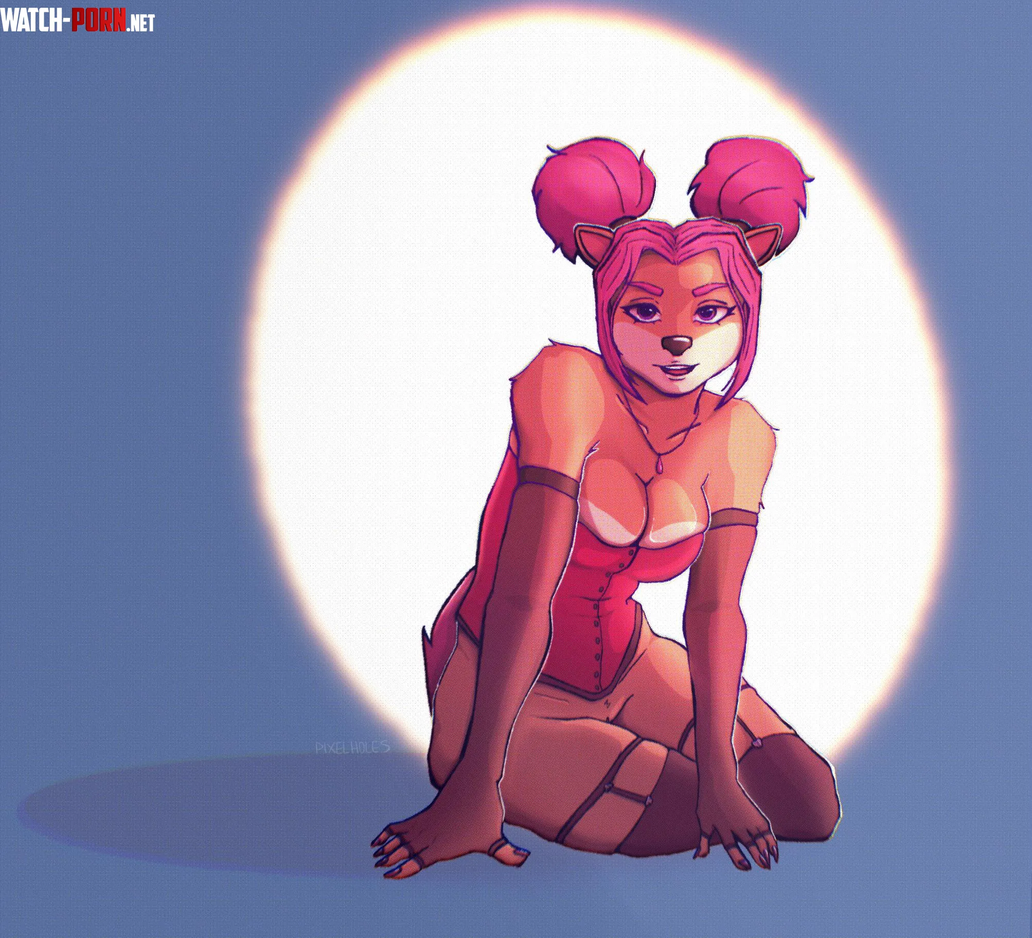Deer in headlights F art by me by PixelHoles