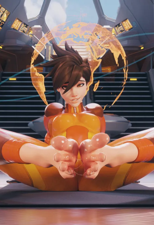 Thumbnail Marvel at Tracer Overwatch Art by Kreamu