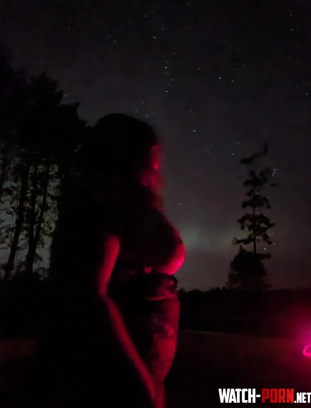 How bout some big fake tits under the stars and Northern Lights by Key_Tear17
