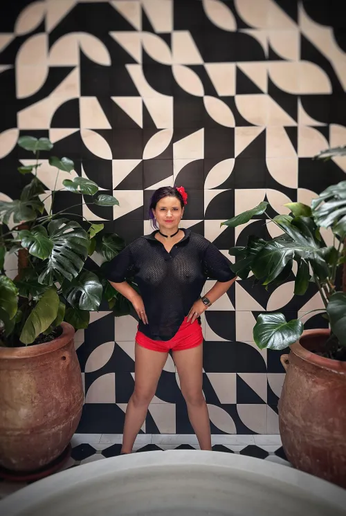 Thumbnail Braless Boldness: Cool Wall and Photo in the Hotel Lobby by FreelyKaty