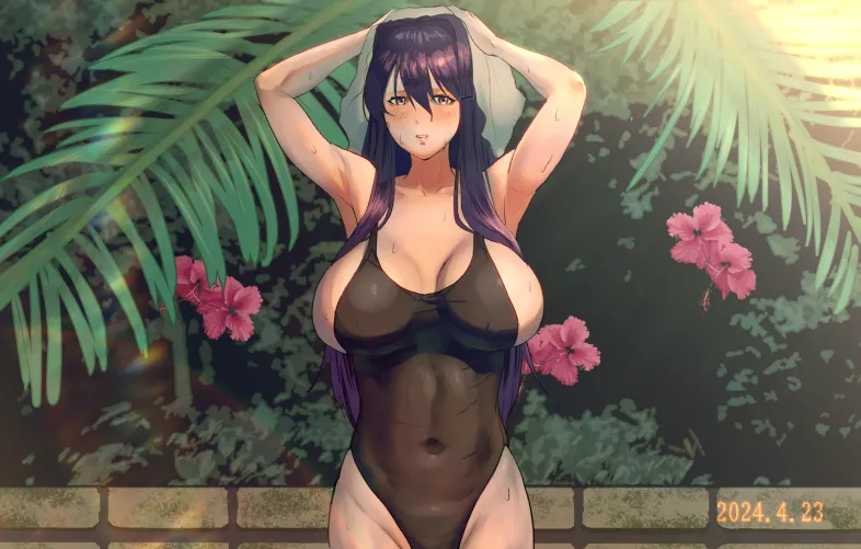 Thumbnail Yuri Summer Photo: A Captivating Snapshot by kinokoumai0106 in DDLCRule34