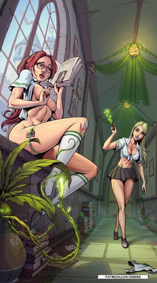 Thumbnail Daphne Greengrass's Flora Magic in Innocent Witches by Artist Scerg | MrNerdyAndPervy | Harry Potter Porn