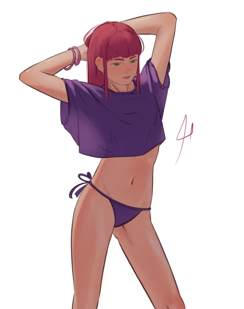 Thumbnail Starfire at the Beach by PalMors: A Teen Titans Artwork