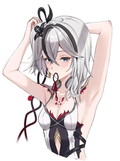 Thumbnail Camellya's Stylish Hairdo at Wuthering Waves by TheRoySez | animearmpits