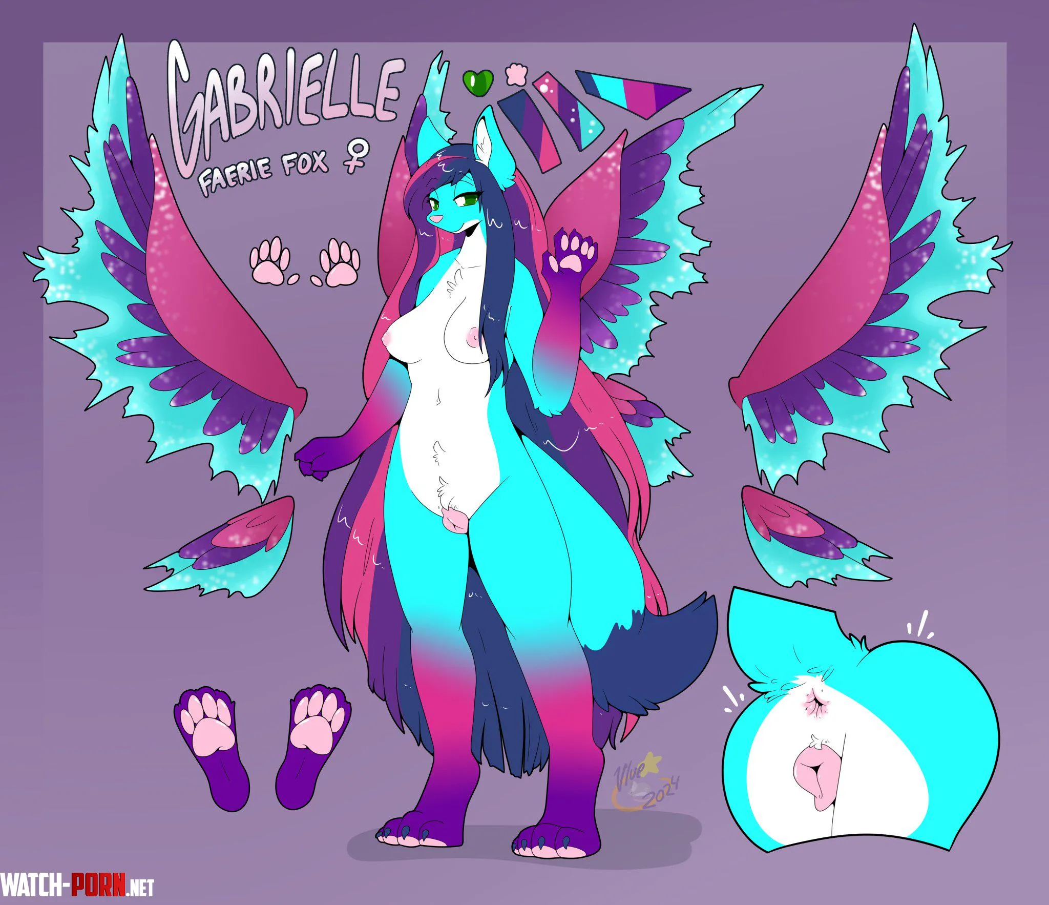 Meet my girlfriends fursona Gabrielle F Vlue by Hippogriffstorm