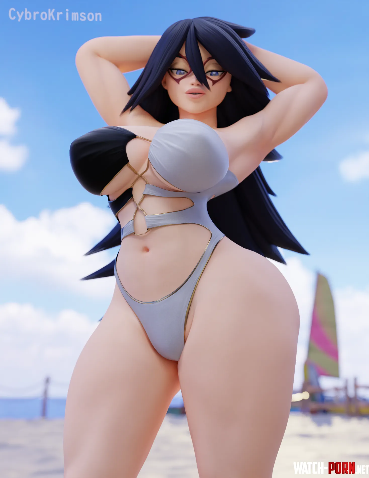 Hang out at the beach with Midnight CybroKrimson by CybroKrimson