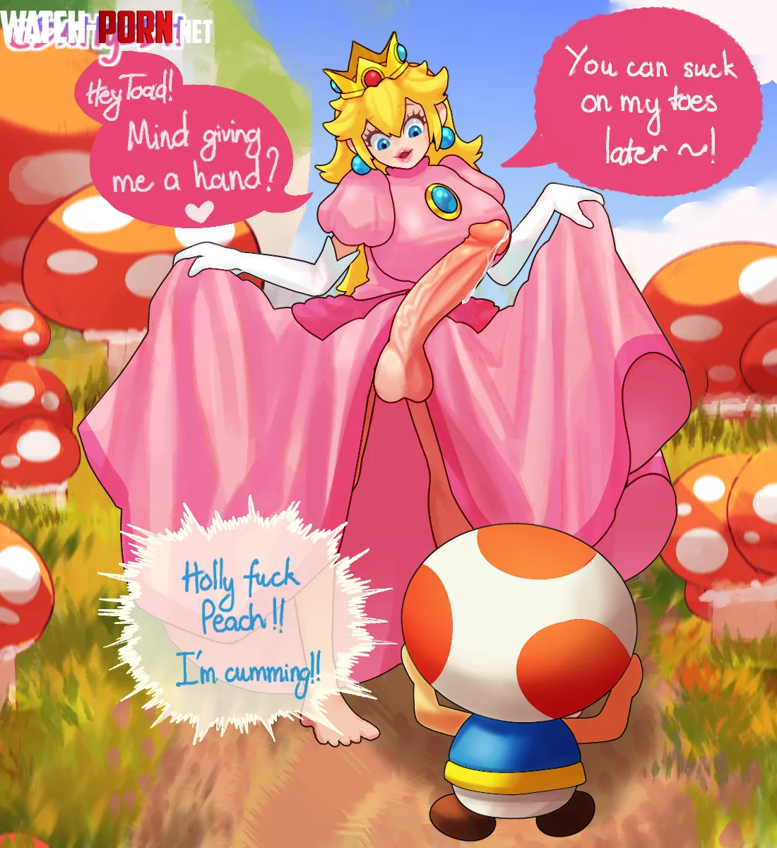 Will you lend Futa Princess Peach a hand Artist BattyzBit by BattyzBit
