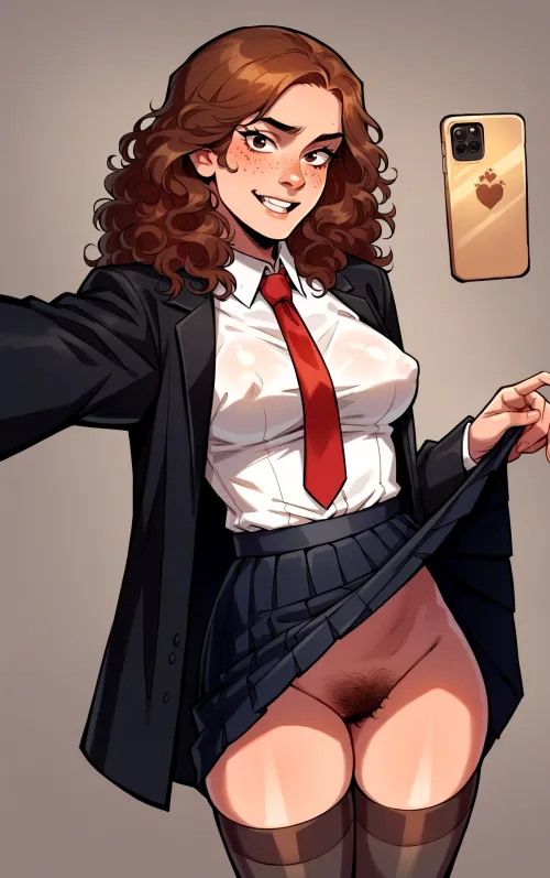 Thumbnail Hermione in the Wingardium Leviosa Selfie Challenge by livingdread | harrypotterporn