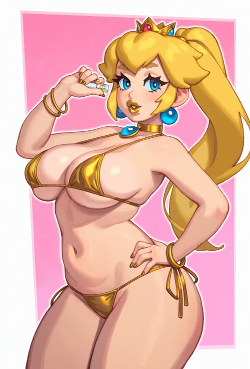 Thumbnail Golden Rizdraws of Princess Peach in mariorule34 Category