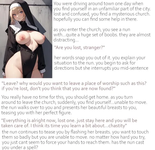 Thumbnail A Holy Encounter: Nun POV Bewitched Chastity Scenario | Hentaicaptions