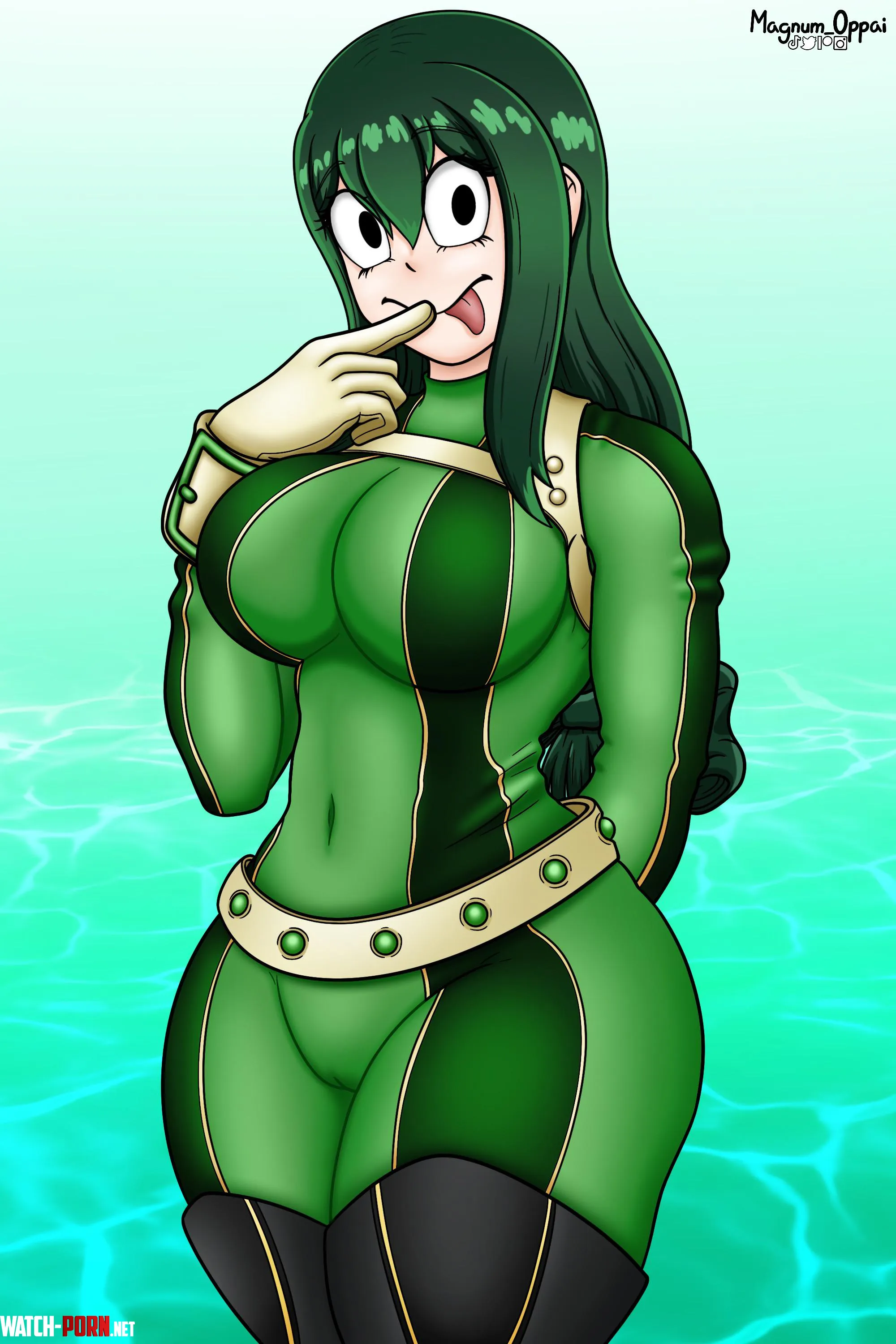 Tsuyu Asui Posing Art by Me by Magnum_Oppaii