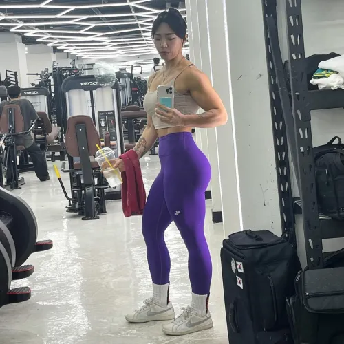Thumbnail Purple Tights: A Stylish Workout Essential by FigurePhilosopher in the ThickFit Category