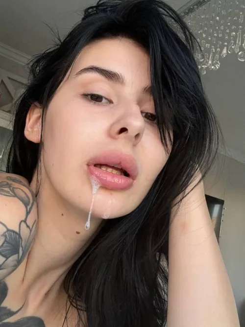 Thumbnail Sharing Drool: smallboobsbabe's Generous Spit Fetish
