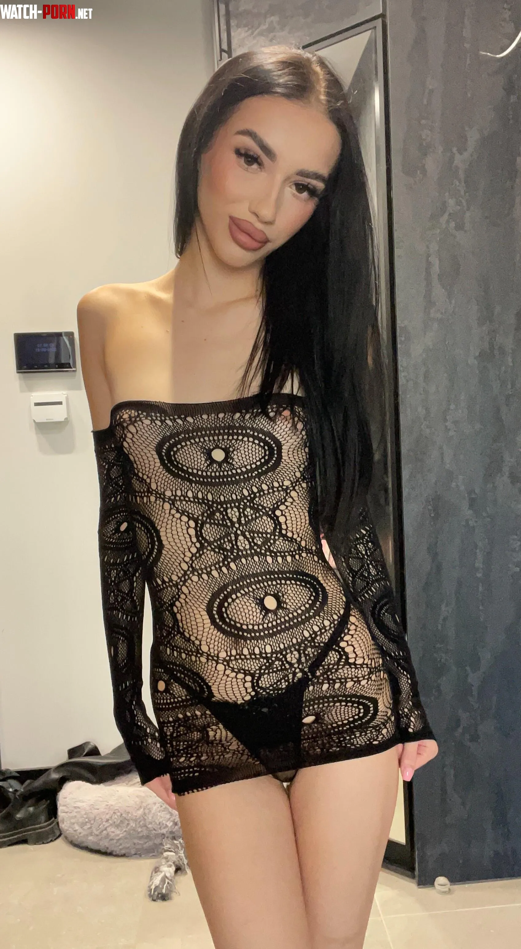 This black seethrough dress does something amazing to my figure by CrowDoly